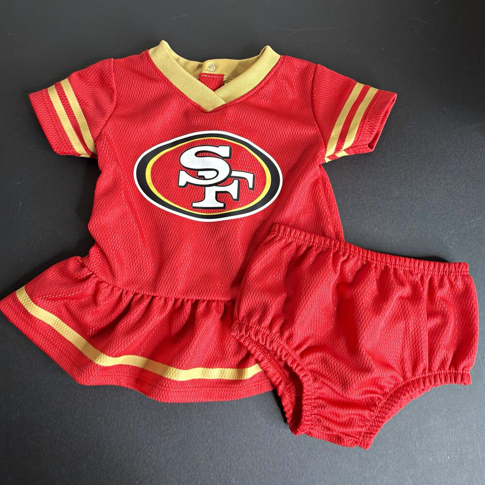 NFL Team Apparel San Francisco 49ers Baby Jersey Dress Set 6-12M Red Gold NFL